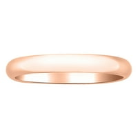 Tradicionalni 10K ružičasti zlatni šuplji bend - vjenčani prsten za muškarce i žene