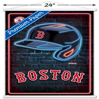 Boston Red SO - Neonska kaciga zidna plakata s magnetskim okvirom, 22.375 34
