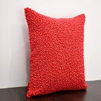 Jastučnica s perlicama od crvenog bisera ukrasni naglasak pamučni jastuk s ručno izrađenim vezom u stilu kristalne