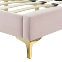 Baršunasti bračni krevet u ružičastoj boji