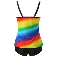 Ženski bikini kupaći kostim ljetna moda na skladištu Rainbow Print Splient Gradient Plus size ruffle kupaći kostim