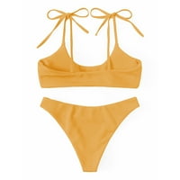 Ženski dvostruki bikini za kontrolu trbuha s visokim strukom kupaći kostimi za kupače na plaži