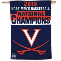 Zastava i transparent doma državnih prvaka Virginia Cavaliers College u košarci