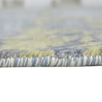 Svileni sivi tepih 8 '10', moderni indijski apstraktni veliki ručno pleteni tepih
