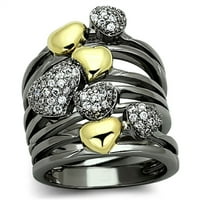 Luksuzni set nakita izrađen od zlatnih i rutenijskih prstenova s kubičnim cirkonijem klase AAA -