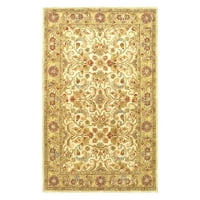Klasična vunena prostirka s cvjetnim uzorkom, Siva sa svijetlim zlatom, 2' 3 12'