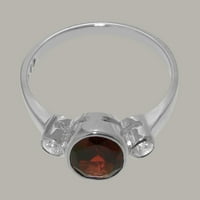Britanski ženski prsten od sterling srebra s prirodnim granatom i dijamantom - opcije veličine-Veličina 8