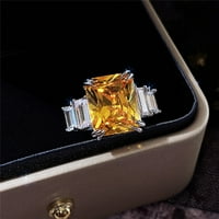 prsten od akvamarinskog cirkonskog prstena u obliku kvadrata, visokokvalitetni lagani luksuzni prsten