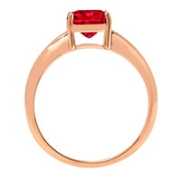 Prsten od ružičastog zlata od 18 karata s prozirnim simuliranim dijamantom u obliku jastuka od 2 karata od 3,75