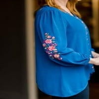 Ženska bluza s vezenim rukavima u obliku rukava