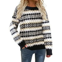 Ženska Nova zimska moda, novi džemper širokog kroja s dekolteom i spuštenim ramenima za džemper