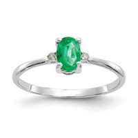 10K pojas bijelog zlata s kamenjem s kamenjem može smaragdno ovalno zeleno dijamant