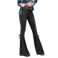 CacomMark pi vrijeme i ženske hlače TRU plus zazor veličine ženskog visokog struka labave džepne čipke u plamtenim