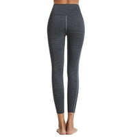 Joga hlače ženske gamaša za dizanje trčanja joga fitness sportske hlače s džepovima siva veličina l