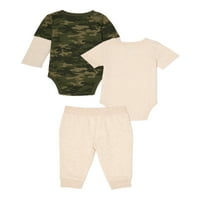 Ganimals Boy Boy Bodysuits i Joggers Outfit Set, 3-komad