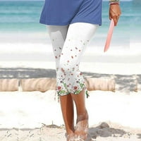 ; Ženske hlače s cvjetnim printom Capri hlače za plažu, radne Ležerne hlače za šetnju, lagane hlače, Ženske lepršave