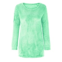 džemperi za žene, široki pulover s dugim rukavima, Okrugli vrat, zeleni gornji dio, veličina;