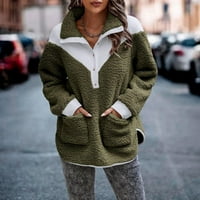 Ženski puloveri rasprodaja ženski pulover s dugim rukavima s džepovima na kopčanje s visokim ovratnikom