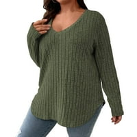 Usmixi džemper za žene plus džemper za žene padaju casual ugodni mekani dame pleteni pulover tunični džemper vrhovi