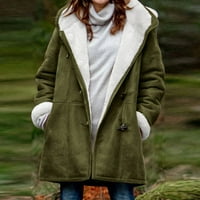 rasprodaja ženskih Plus size majica, Plus size ženski zimski jednobojni baršunasti kaput s dugim rukavima i džepom