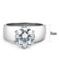 Ženski prsten od nehrđajućeg čelika od nehrđajućeg čelika s prozirnim kubičnim cirkonijem veličine dijamanta