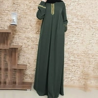 Wendunide haljine za žene žene plus tiskanje abaya jilbab maxi haljina casual kaftan dugačka haljina zelena