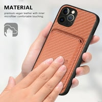 Za iPhone Pro Magnetic Wallet kućište s odvojivim držačem za stražnje kartice Dizajn tekstura vlakana za zaštitu