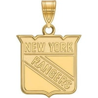 14K žuto zlato NHL Logoart New York Rangers Srednji privjesak