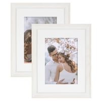 Kate i Laurel Bordeau Farmhouse Gallery Frame Frame Complet, set od 2, matiran na 11x14, bijeli, elegantni okviri