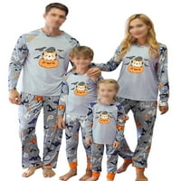 Mama, tata i dječja pidžama s dugim rukavima, podstavljene odgovarajuće obiteljske pidžame, ležerni set za slobodno