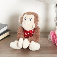 Način proslave Valentinova mašući plišanom igračkom sama pala-smeđim majmunom​