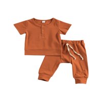 Diconna odjeća za novorođenčad Boys Set SET KRATKI SLUČAJI Čvrsta boja vrhova+hlače set