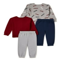 Ganimals Baby and Toddler Boy Fleece Twitshirt i Sweatpants Outfit Set, 4-komad, veličine 12m-5T