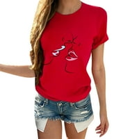 Ženske majice kratkih rukava A-Lister kratka košulja bluza za Valentinovo Ženske majice s printom srca
