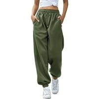 Wozhidaose joga hlače na dnu ženskih trenerki joggers hlače vježbaju joga hlače s visokim strukom s džepovima