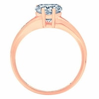 1. Dijamantni prsten od prirodnog nebeskoplavog topaza u obliku srca od ružičastog zlata 14k $ 6.5