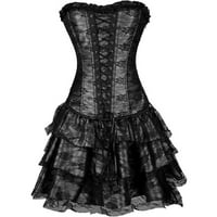 Žene se oblače dužina poda Vintage Gothic Tutu Dredd maxi haljina crna xxl