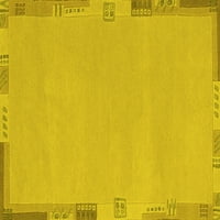 Tvrtka alt strojno pere pravokutne apstraktne žute moderne unutarnje prostirke, 4' 6'