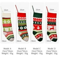 Pletene božićne čarape Xmas Viseće čarape Djeca Xmas Poklon torbe kući božićni zabavni ukras