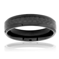Prsten od nehrđajućeg čelika s crnim premazom i crnim ugljičnim vlaknima
