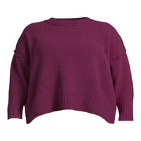 Ženski džemper s okruglim vratom Chenille & Plus veličina