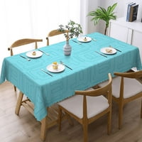 Pravokutni stolnjak za prskanje i mrlje, plava linija, tekstura kuhinja Dekoracija stola za blagovaonicu za 4-