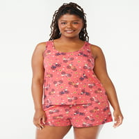 Ženski pidžama Set Majica Bez rukava i kratkih hlača s printom od 2 komada, veličine od 0 do 3 inča