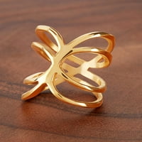 Zlatno obloženi polirani otvoreni prsten