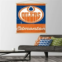 Edmonton Oilers - retro logo zidni plakat u drvenom magnetskom okviru, 22.37534