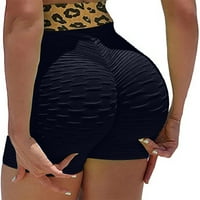 Modne ženske sportske široke Ležerne kratke hlače s leopard šavom i džepom, joga hlače, crne