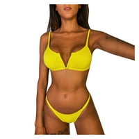 Žene za kupaći kostim za ispis dva bikinija set push up kupina kupaći visoki struk