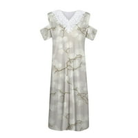 Haljine za žene, boemska Mini haljina s kratkim rukavima srednje duljine s tiskanim izrezom za odmor u obliku