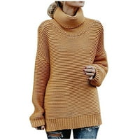Ženski pulover Plus size pulover rasprodaja ženski casual jednobojni casual džemper s visokim vratom uska linija
