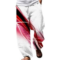 Ifshaion široke hlače za noge za muškarce modni tiskani elastični struk teretni hlače kućice casual labave fit